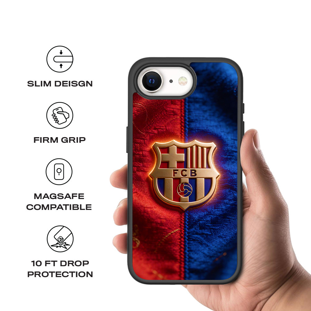 FC Barcelona Sports 3D Skin with Shockguard Armour Magsafe Case for Apple iPhone 16E