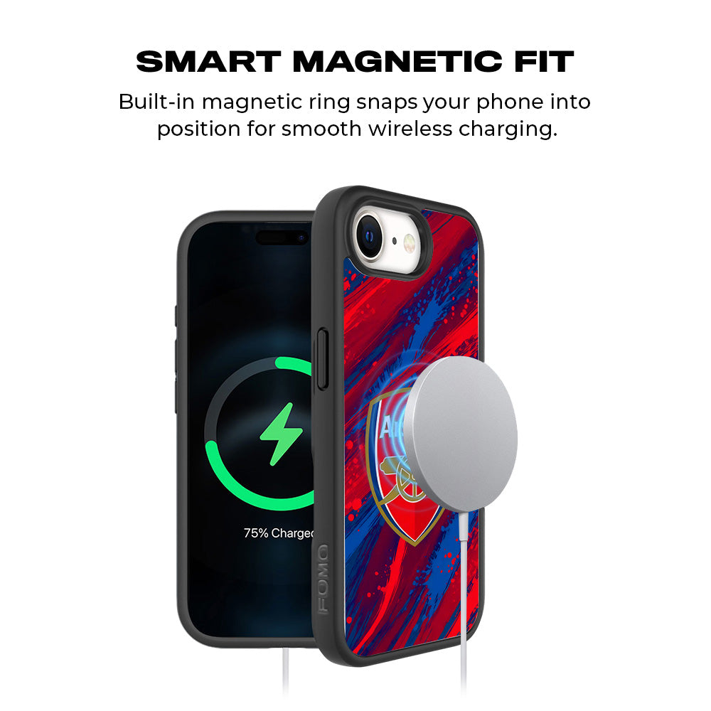 Arsenal Modern Crest Sports 3D Skin with Shockguard Armour Magsafe Case for Apple iPhone 16E