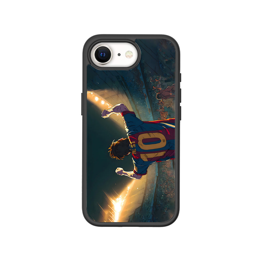 Rising Champion Messi 3D Skin with Shockguard Armour Magsafe Case for Apple iPhone 16E