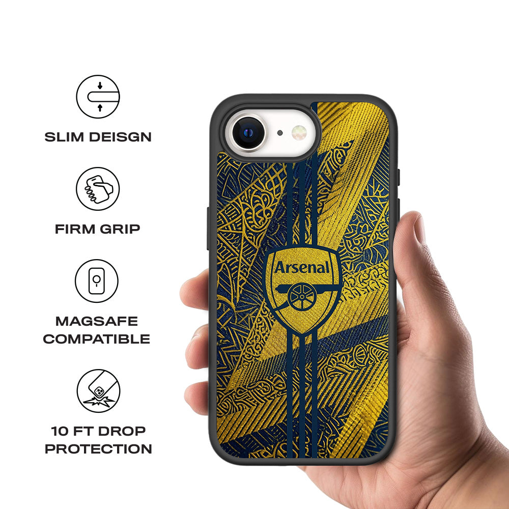 Arsenal Alternate Kit Sports 3D Skin with Shockguard Armour Magsafe Case for Apple iPhone 16E