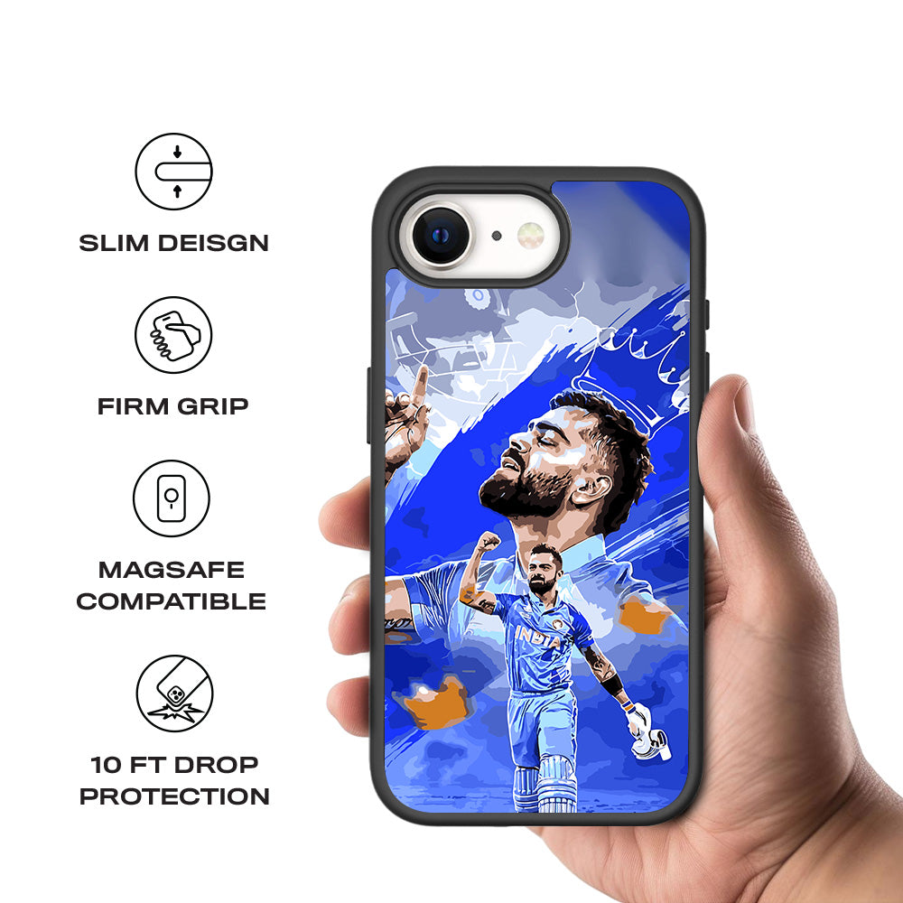 Virat Kohli Champion Sports 3D Skin with Shockguard Armour Magsafe Case for Apple iPhone 16E
