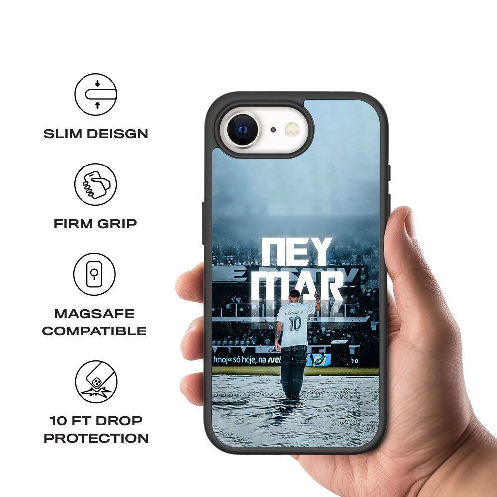 Neymar Powerful Presence Sports 3D Skin with Shockguard Armour Magsafe Case for Apple iPhone 16E