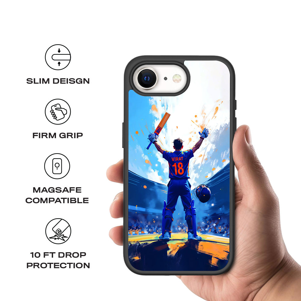 King Virat Kohli Sports 3D Skin with Shockguard Armour Magsafe Case for Apple iPhone 16E