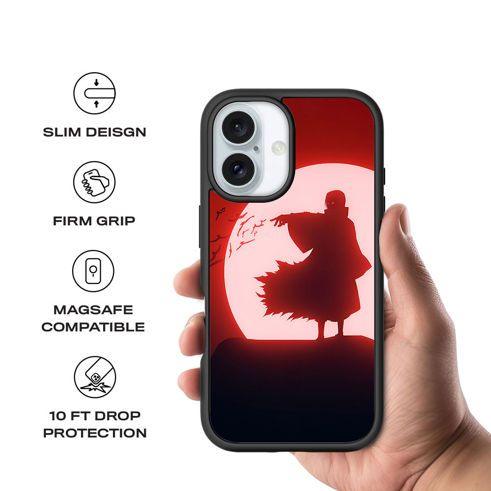 Itachi Uchiha Under Red Moon 3D Skin with Shockguard Armour Magsafe Case for Apple iPhone 16