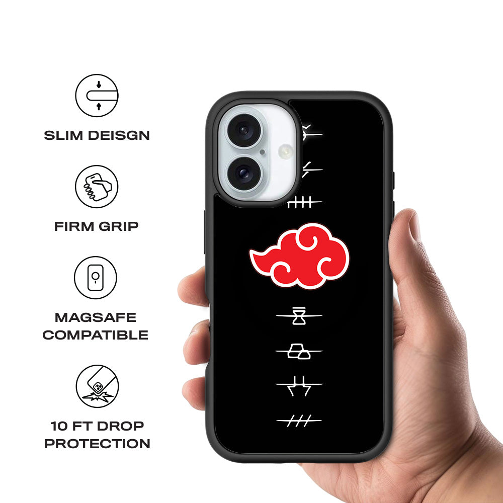 Akatsuki Logo Naruto Anime 3D Skin with Shockguard Armour Magsafe Case for Apple iPhone 16