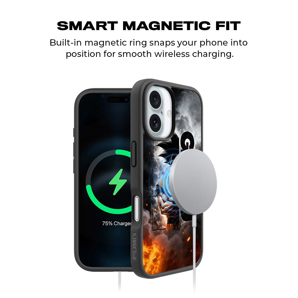 Goku Power Mode Anime 3D Skin with Shockguard Armour Magsafe Case for Apple iPhone 16