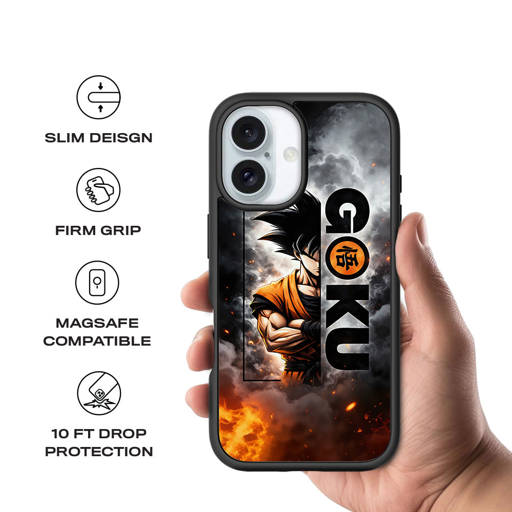 Goku Power Mode Anime 3D Skin with Shockguard Armour Magsafe Case for Apple iPhone 16