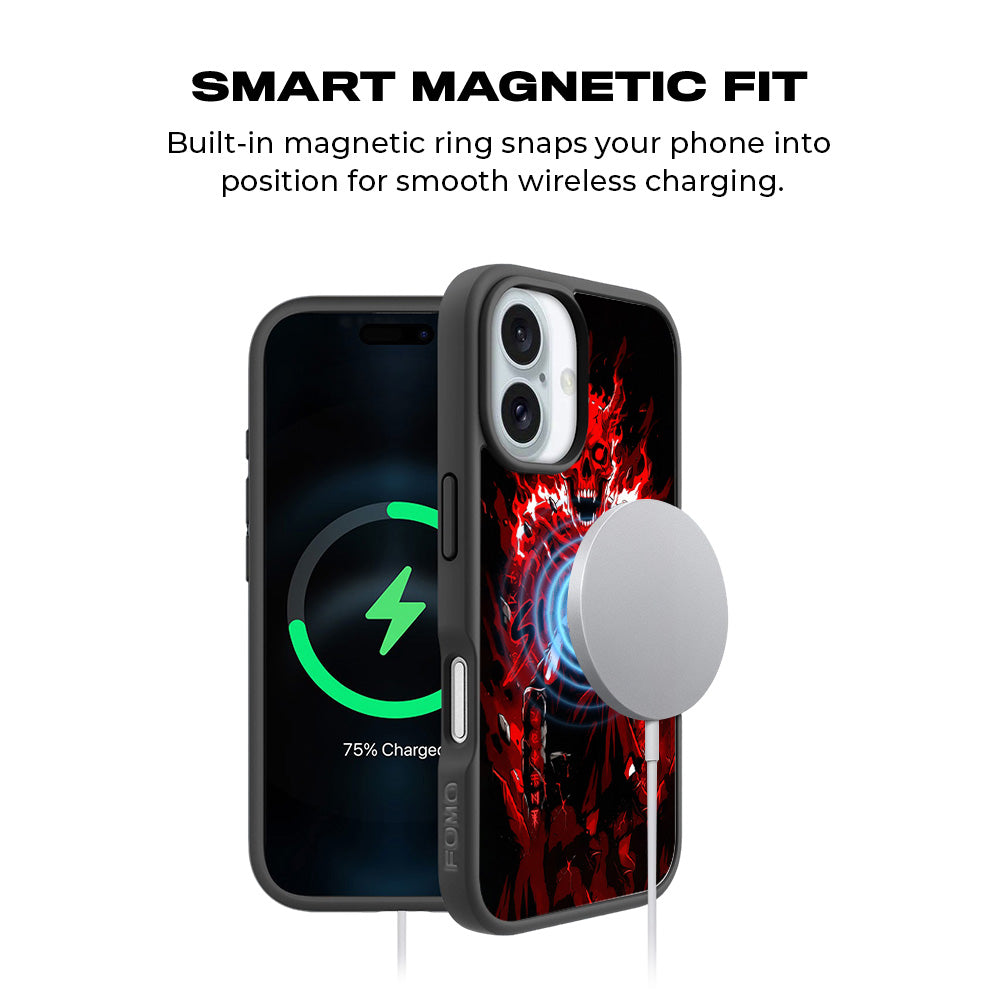 Sukuna Inferno Throne 3D Skin with Shockguard Armour Magsafe Case for Apple iPhone 16