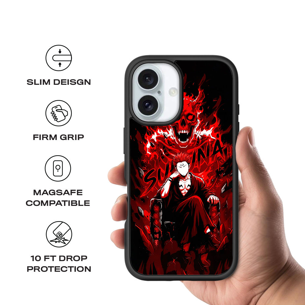 Sukuna Inferno Throne 3D Skin with Shockguard Armour Magsafe Case for Apple iPhone 16