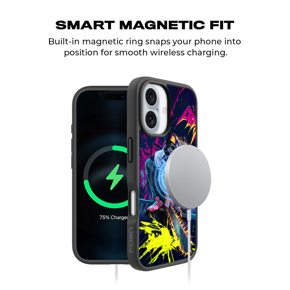 Chainsaw Man Denji 3D Skin with Shockguard Armour Magsafe Case for Apple iPhone 16