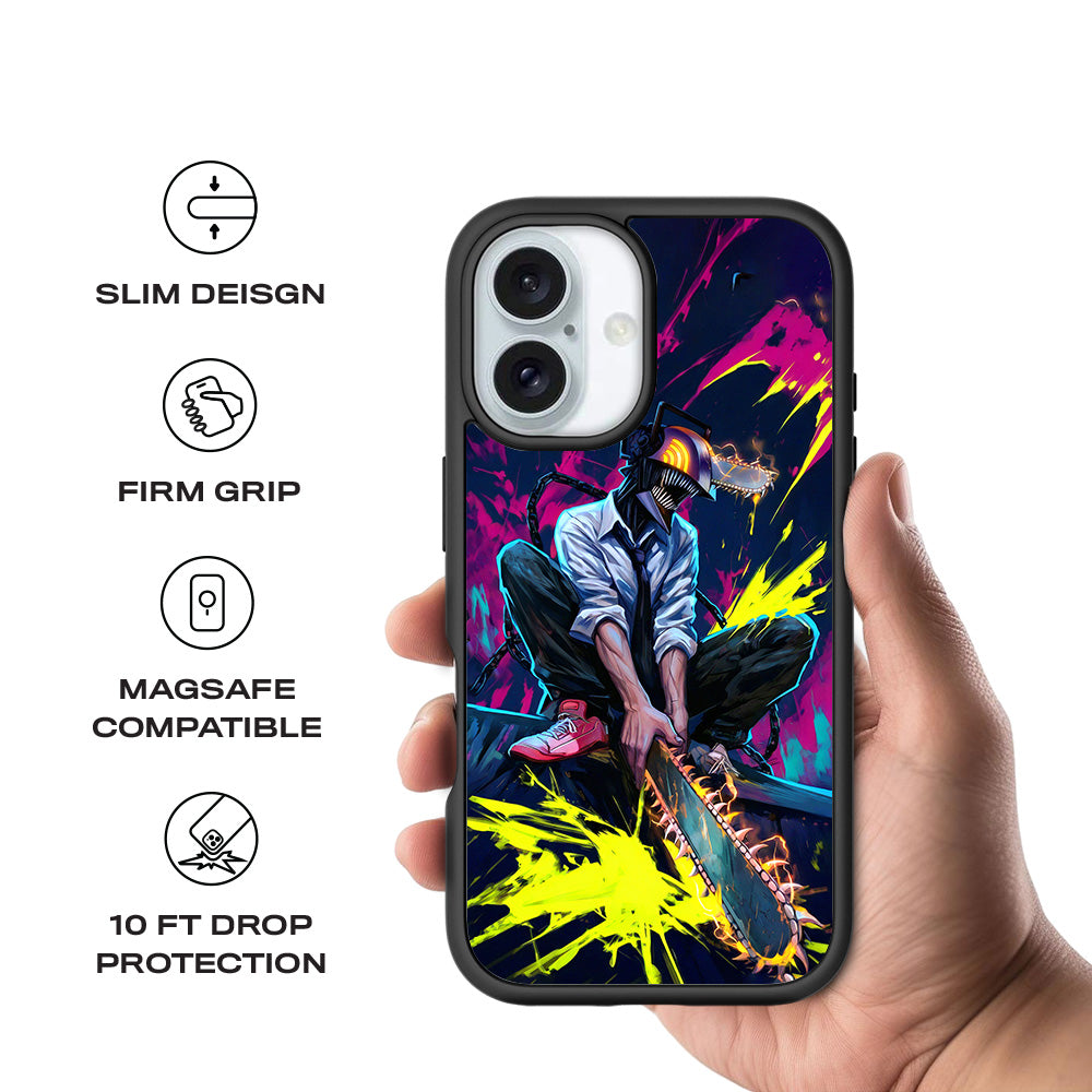Chainsaw Man Denji 3D Skin with Shockguard Armour Magsafe Case for Apple iPhone 16