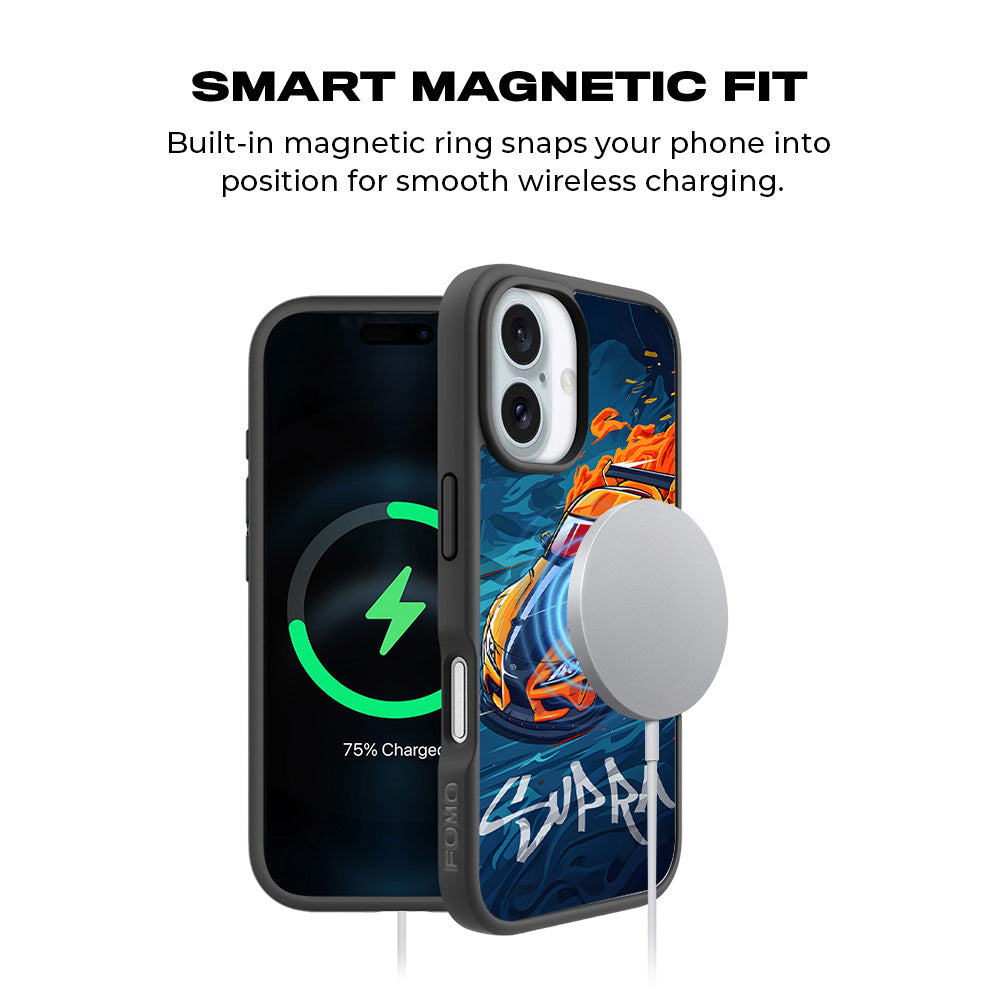 Blazing Supra 3D Skin with Shockguard Armour Magsafe Case for Apple iPhone 16