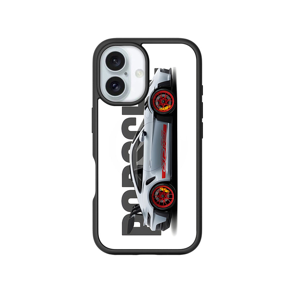 Porsche 911 GT3 3D Skin with Shockguard Armour Magsafe Case for Apple iPhone 16 Plus