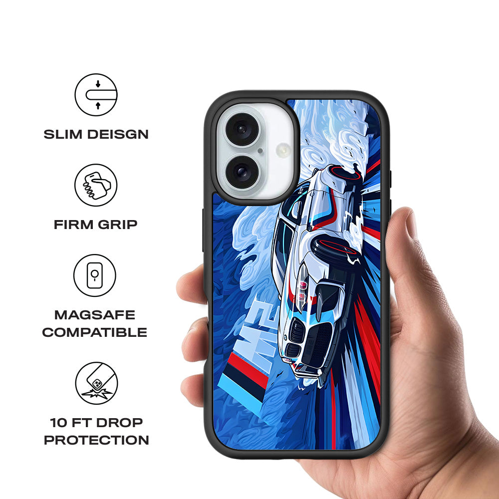 BMW M2 3D Skin with Shockguard Armour Magsafe Case for Apple iPhone 16 Plus