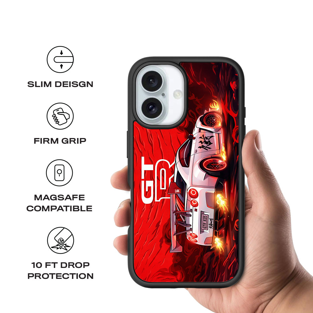 Nissan GTR Racing Edition 3D Skin with Shockguard Armour Magsafe Case for Apple iPhone 16