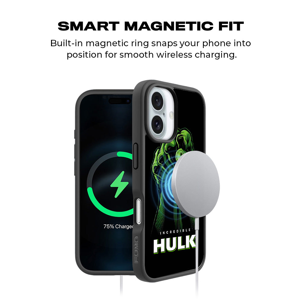 Incredible Hulk Fist Comic 3D Skin with Shockguard Armour Magsafe Case for Apple iPhone 16 Plus