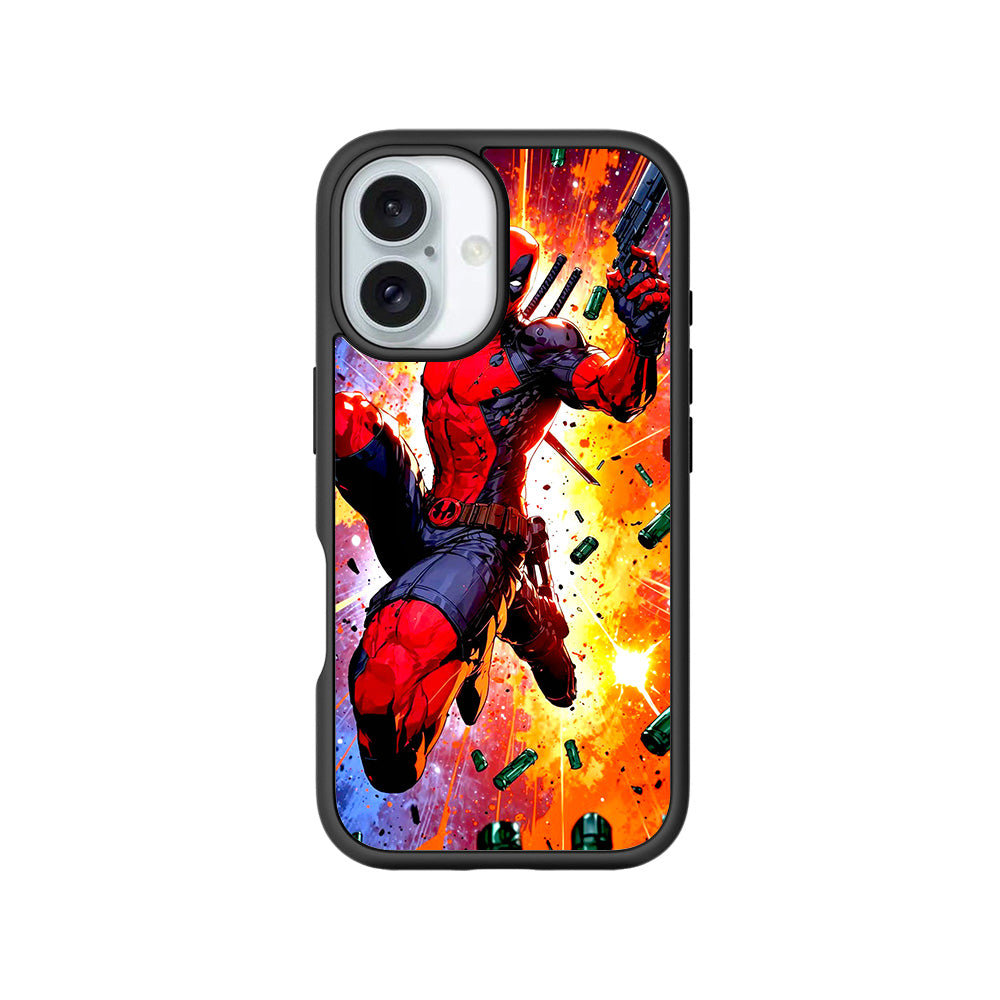 Deadpool Crimson Comics 3D Skin with Shockguard Armour Magsafe Case for Apple iPhone 16 Plus
