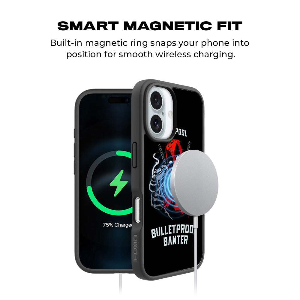 Deadpool - Bulletand 15 Plusof Banter Comics 3D Skin with Shockguard Armour Magsafe Case for Apple iPhone 16 Plus