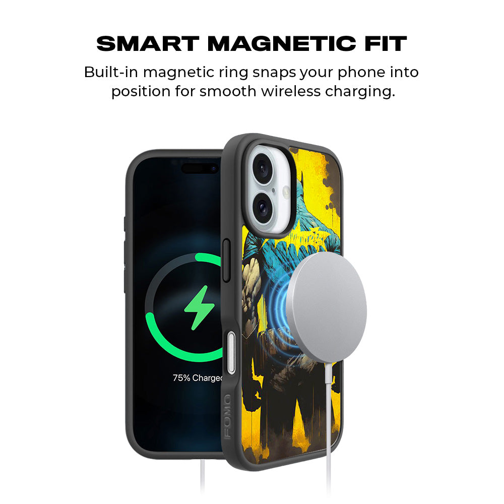 Batman Painted in Shadows Comics 3D Skin with Shockguard Armour Magsafe Case for Apple iPhone 16