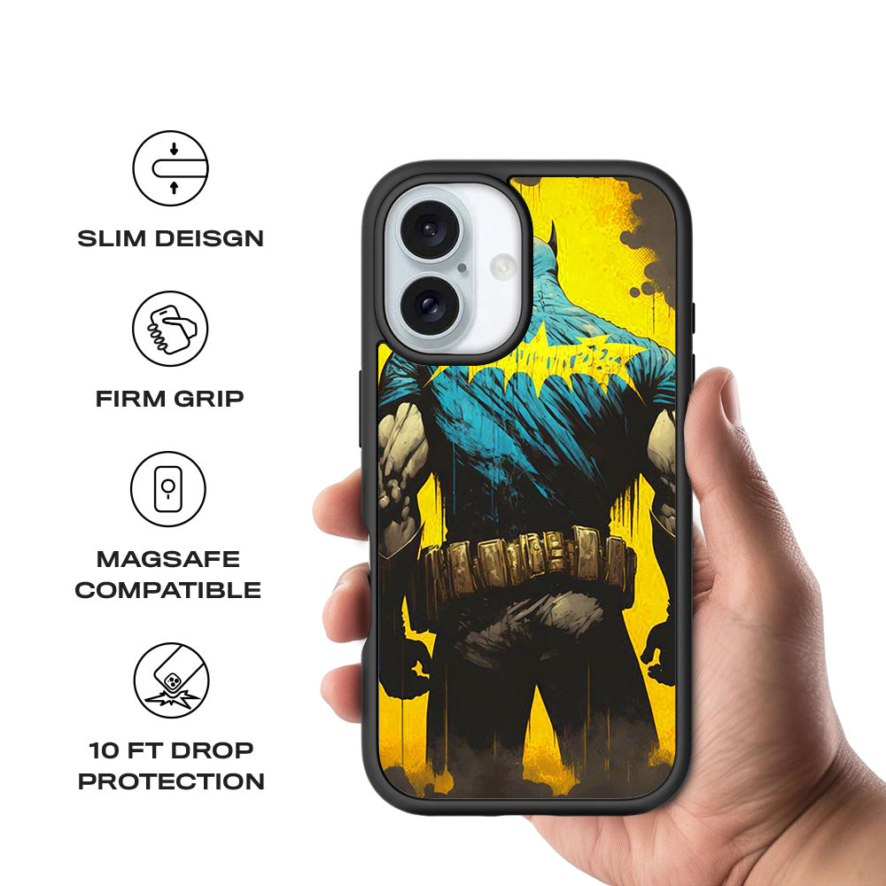 Batman Painted in Shadows Comics 3D Skin with Shockguard Armour Magsafe Case for Apple iPhone 16