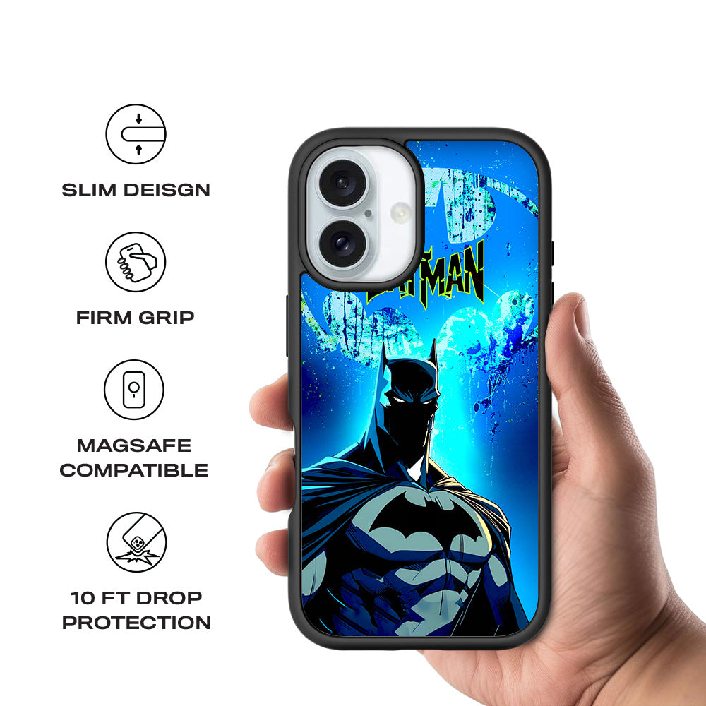 Batman Dark Knight Bright Style Comics 3D Skin with Shockguard Armour Magsafe Case for Apple iPhone 16
