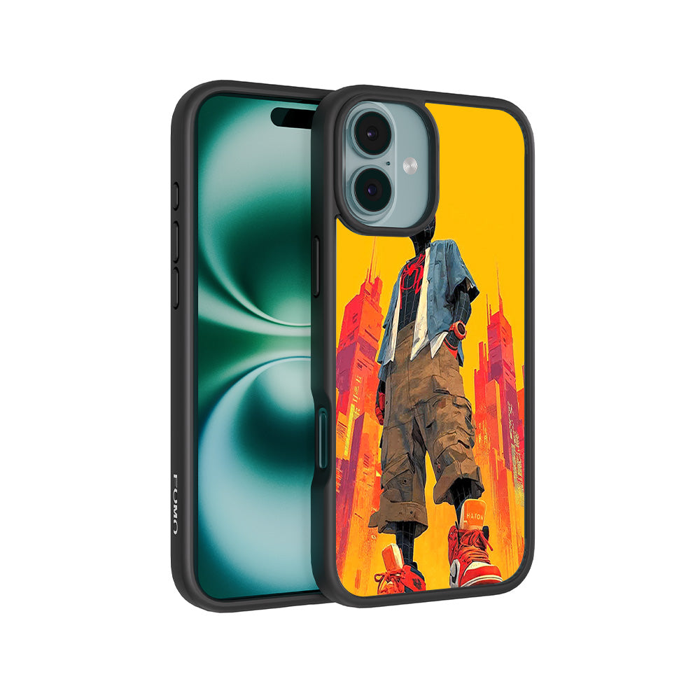 Into the Spider-Verse: Neon Skyline Hero Comics 3D Skin with Shockguard Armour Magsafe Case for Apple iPhone 16
