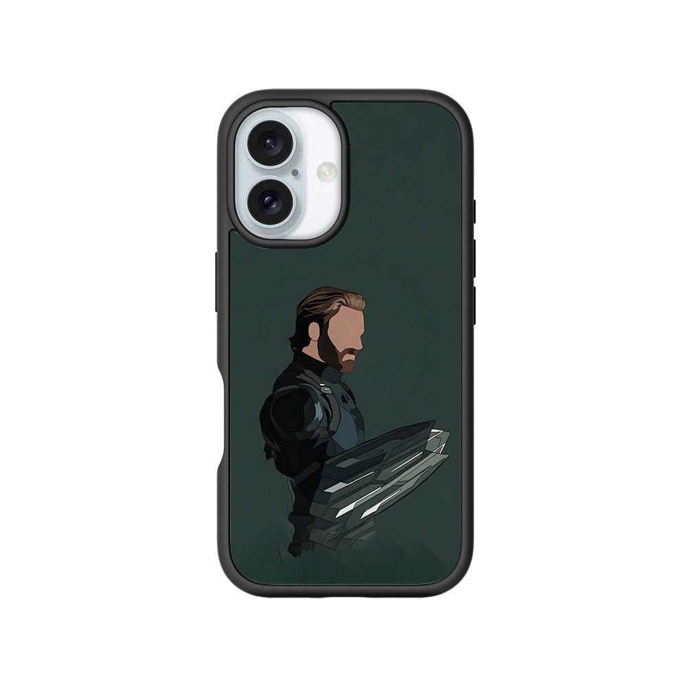 Cap's Shield 3D Skin with Shockguard Armour Magsafe Case for Apple iPhone 16
