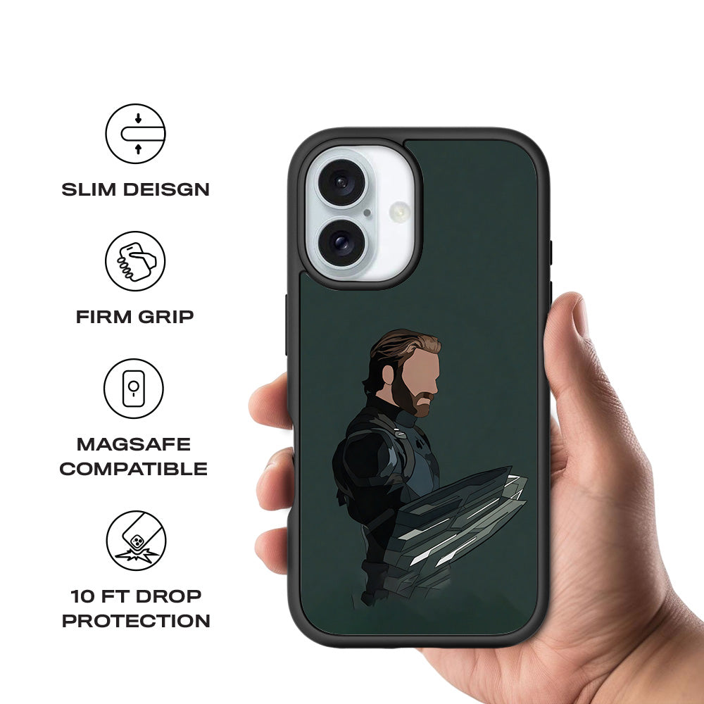 Cap's Shield 3D Skin with Shockguard Armour Magsafe Case for Apple iPhone 16
