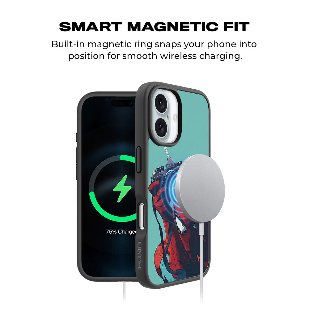 Spider-Man: Picture Perfect Shot 3D Skin with Shockguard Armour Magsafe Case for Apple iPhone 16