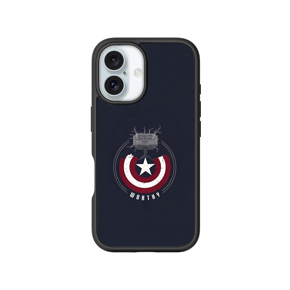 Captain America's Worthy Shield 3D Skin with Shockguard Armour Magsafe Case for Apple iPhone 16