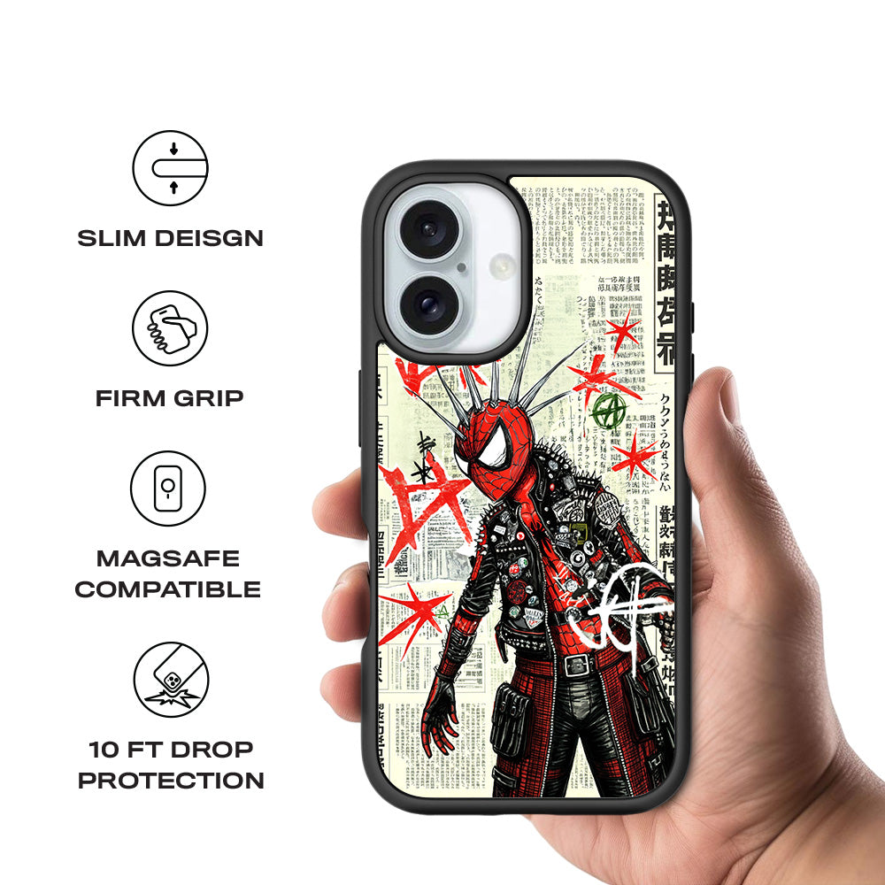 Spider Rage 3D Skin with Shockguard Armour Magsafe Case for Apple iPhone 16 Plus