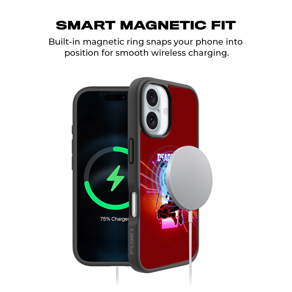 Deadpool Neon Outlaw 3D Skin with Shockguard Armour Magsafe Case for Apple iPhone 16
