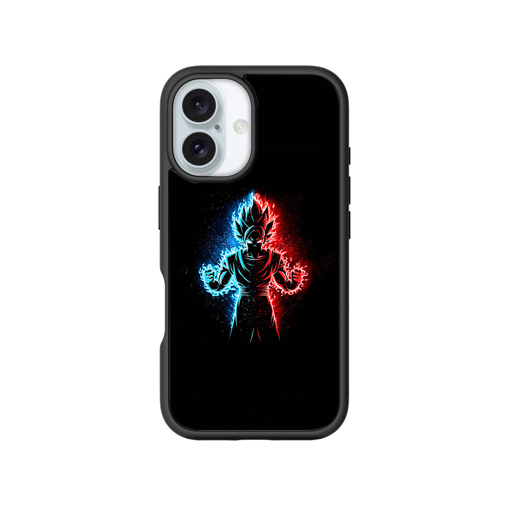 Vegeta in Dual Color Anime 3D Skin with Shockguard Armour Magsafe Case for Apple iPhone 16 Plus