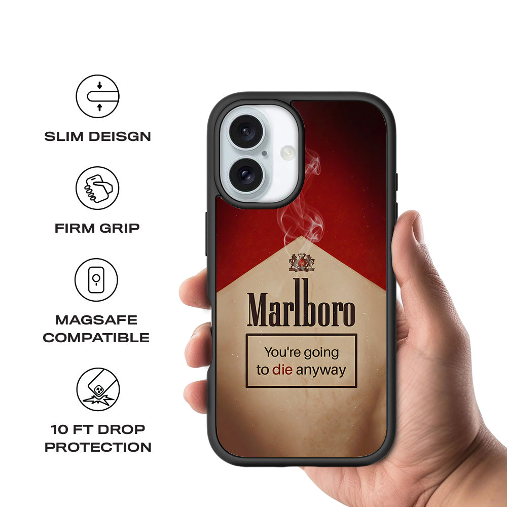 Marlboro Dark Humor 3D Skin with Shockguard Armour Magsafe Case for Apple iPhone 16 Plus