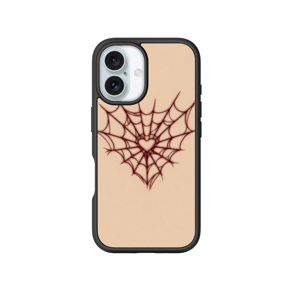 Spider Web Heart 3D Skin with Shockguard Armour Magsafe Case for Apple iPhone 16 Plus