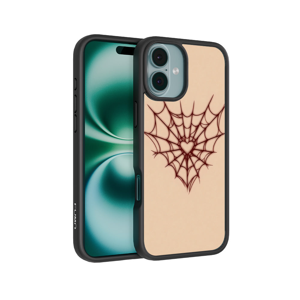Spider Web Heart 3D Skin with Shockguard Armour Magsafe Case for Apple iPhone 16 Plus