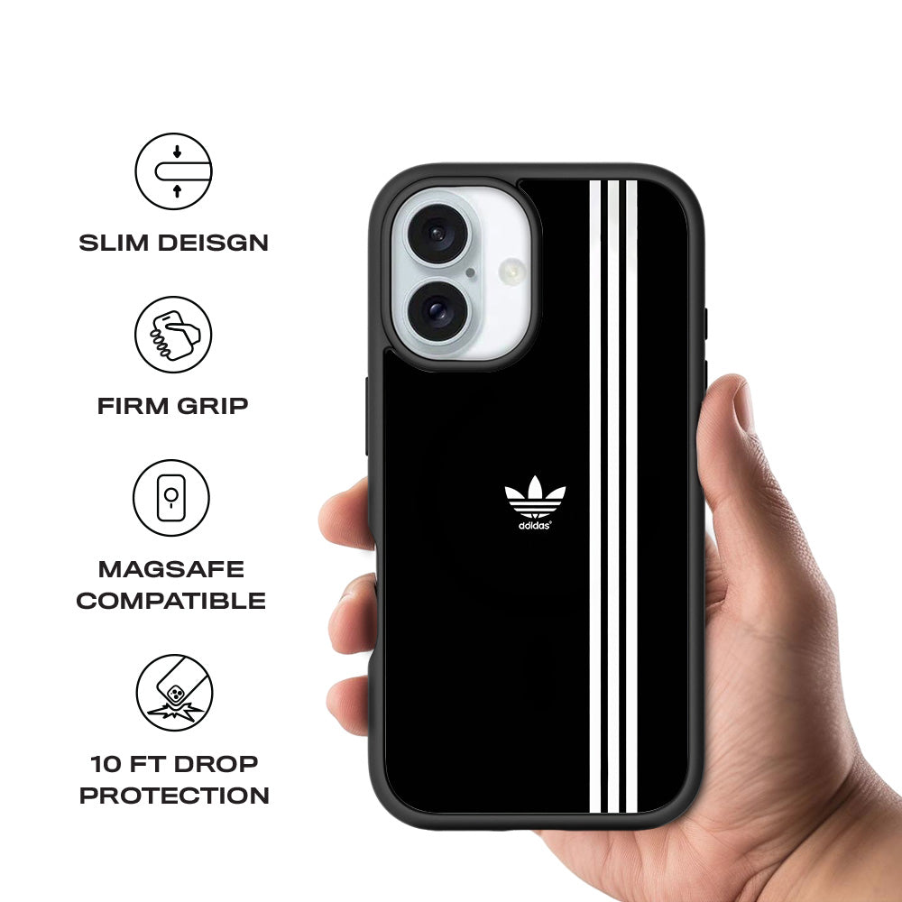 Adidas Logo 3D Skin with Shockguard Armour Magsafe Case for Apple iPhone 16