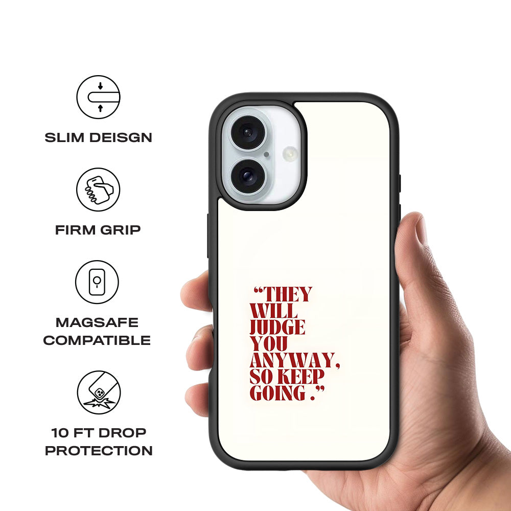 They Will Judge You 3D Skin with Shockguard Armour Magsafe Case for Apple iPhone 16 Plus