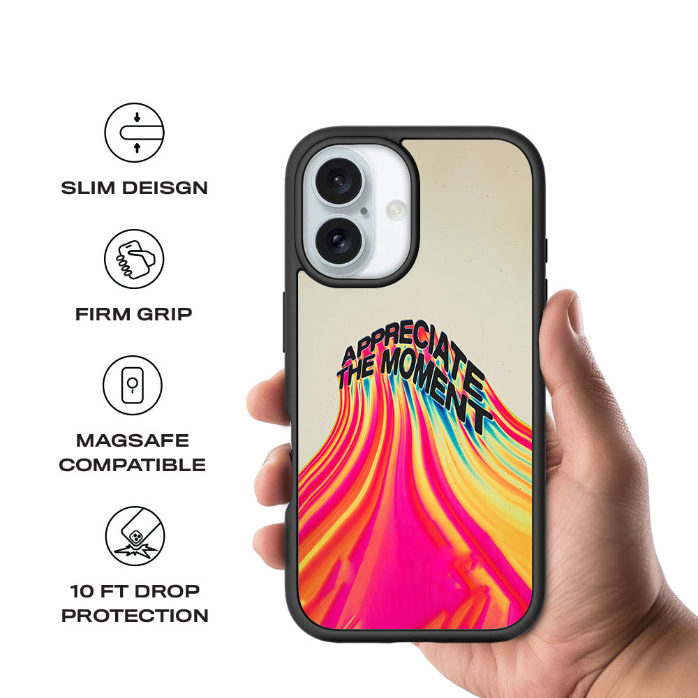 Appreciate the Moment 3D Skin with Shockguard Armour Magsafe Case for Apple iPhone 16 and 16 Plus