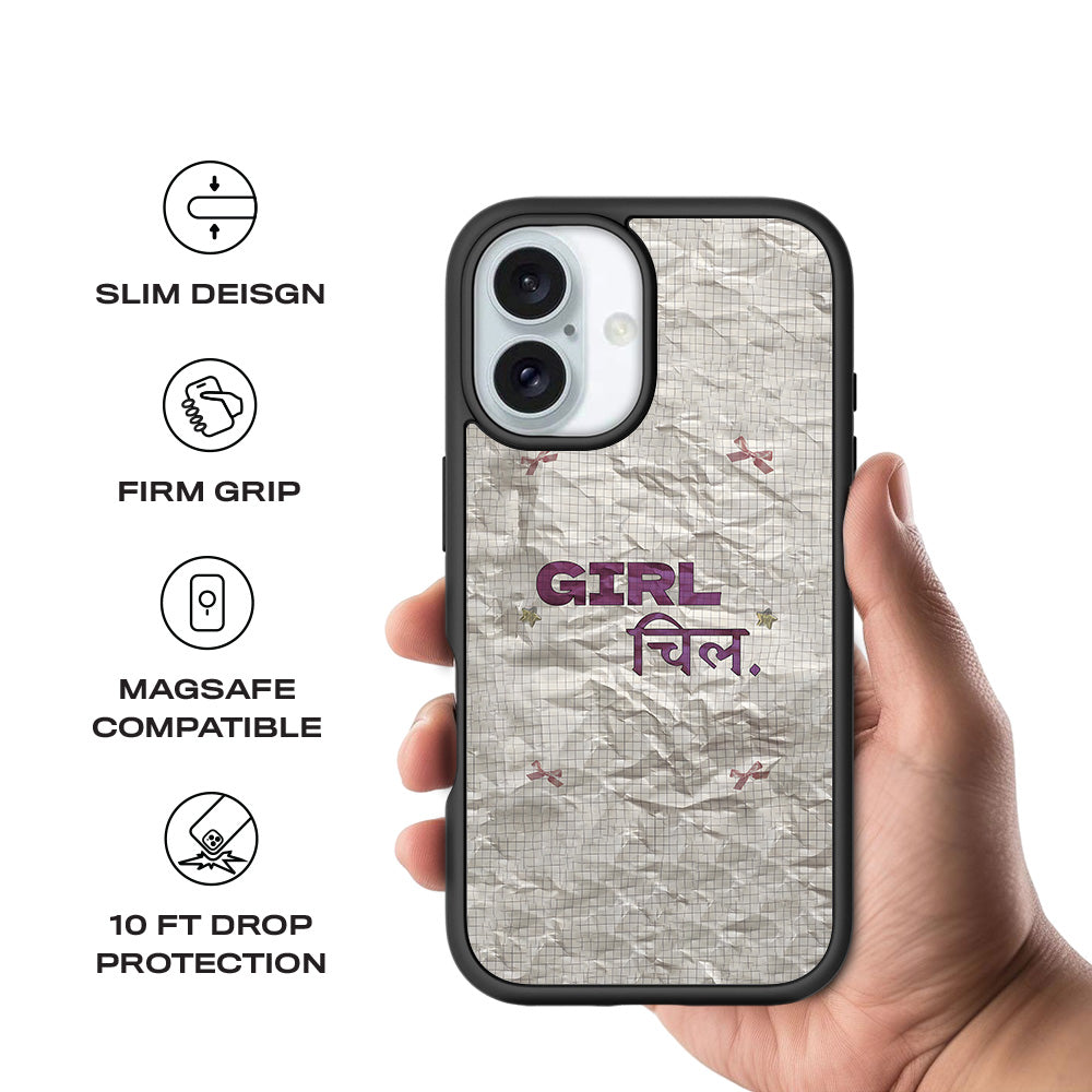 Girl Chill 3D Skin with Shockguard Armour Magsafe Case for Apple iPhone 16 Plus