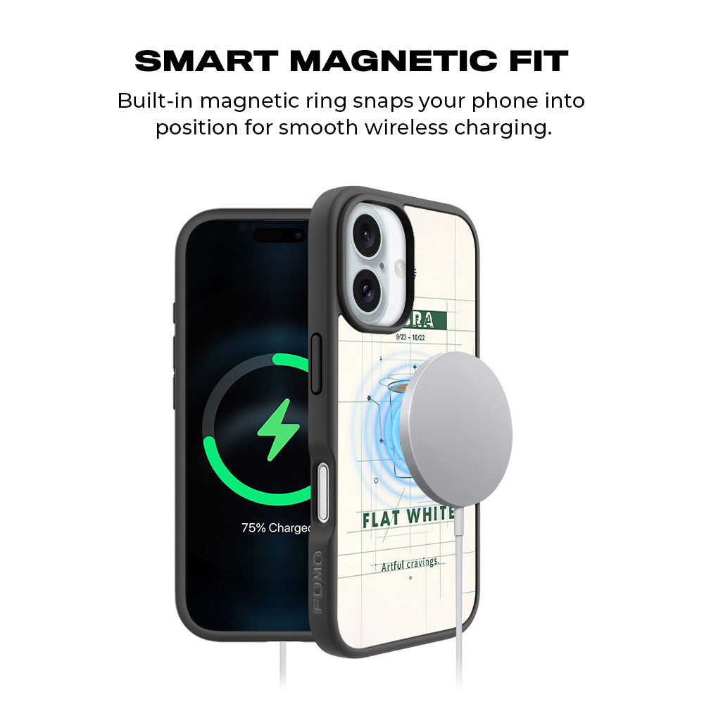 Libra Flat White 3D Skin with Shockguard Armour Magsafe Case for Apple iPhone 16
