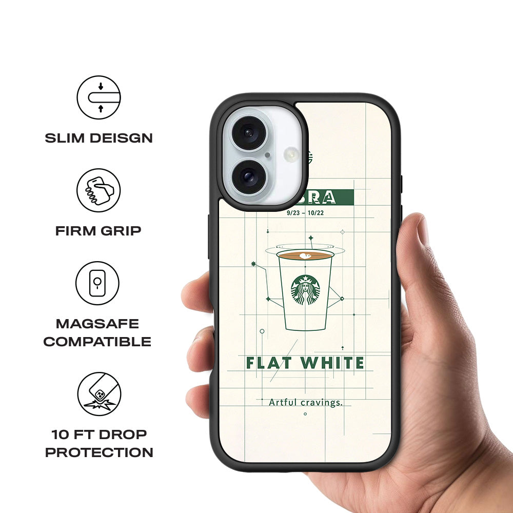 Libra Flat White 3D Skin with Shockguard Armour Magsafe Case for Apple iPhone 16