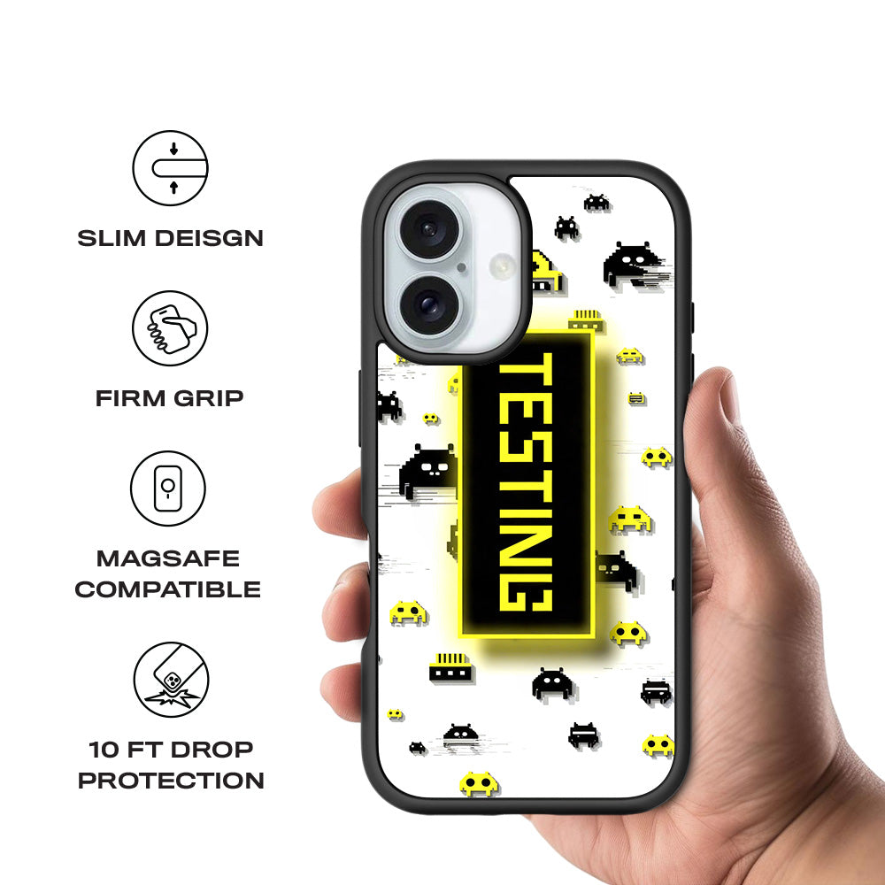 Testing Under Attack 3D Skin with Shockguard Armour Magsafe Case for Apple iPhone 16