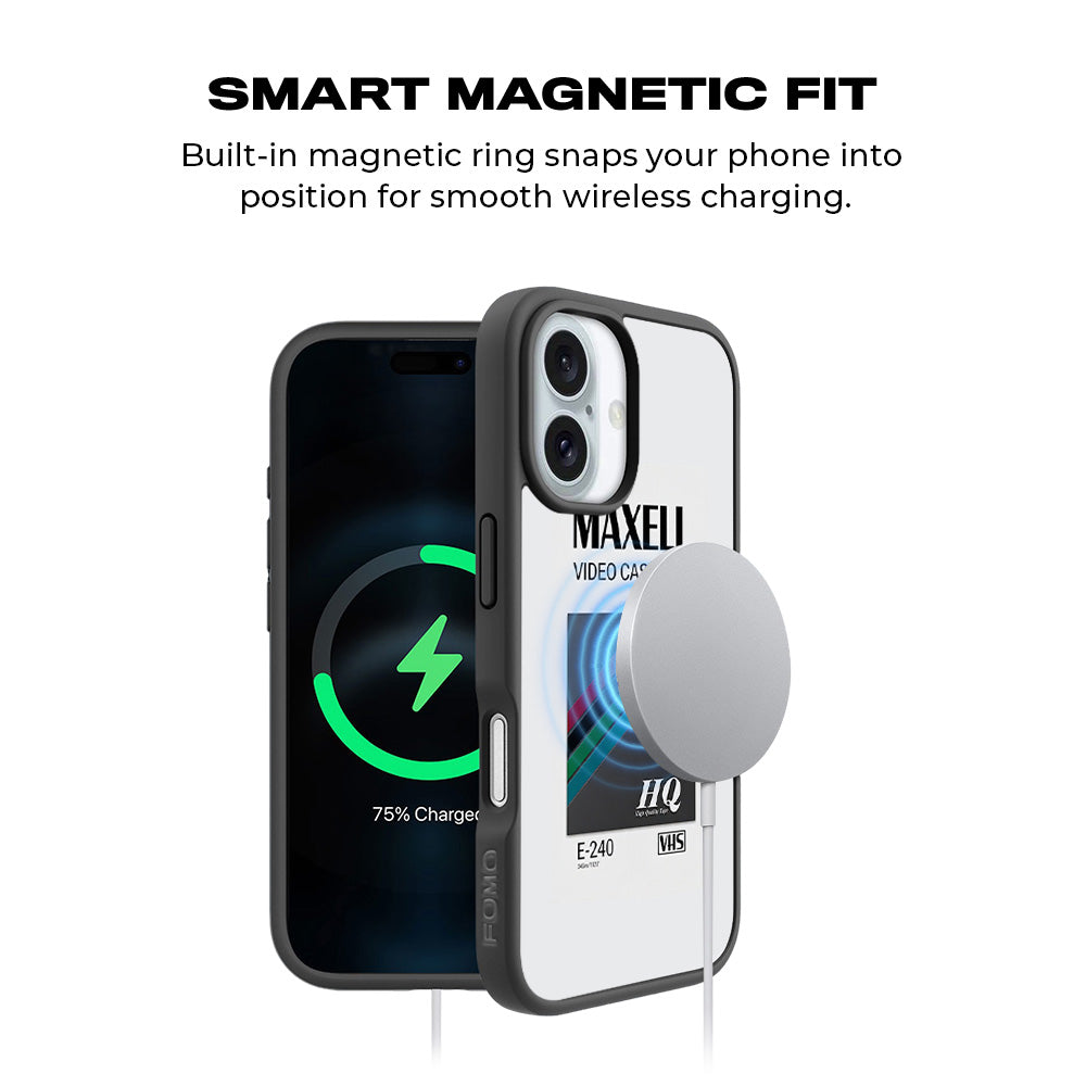 Maxell Video Cassette 3D Skin with Shockguard Armour Magsafe Case for Apple iPhone 16