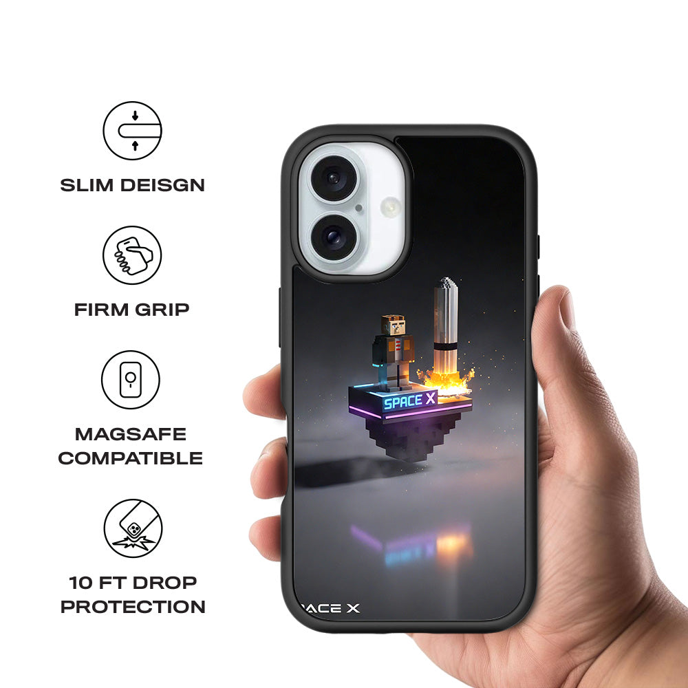 SpaceX Adventure 3D Skin with Shockguard Armour Magsafe Case for Apple iPhone 16 and 16 Plus