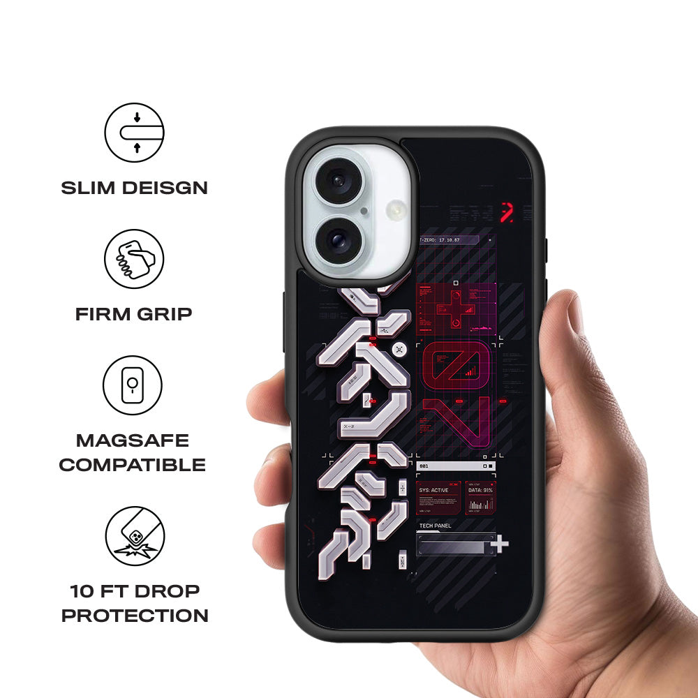 Tech Panel System Update 3D Skin with Shockguard Armour Magsafe Case for Apple iPhone 16