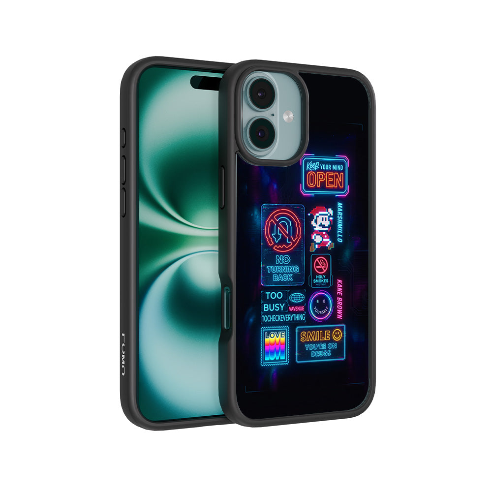 Neon Street Art 3D Skin with Shockguard Armour Magsafe Case for Apple iPhone 16 and 16 Plus