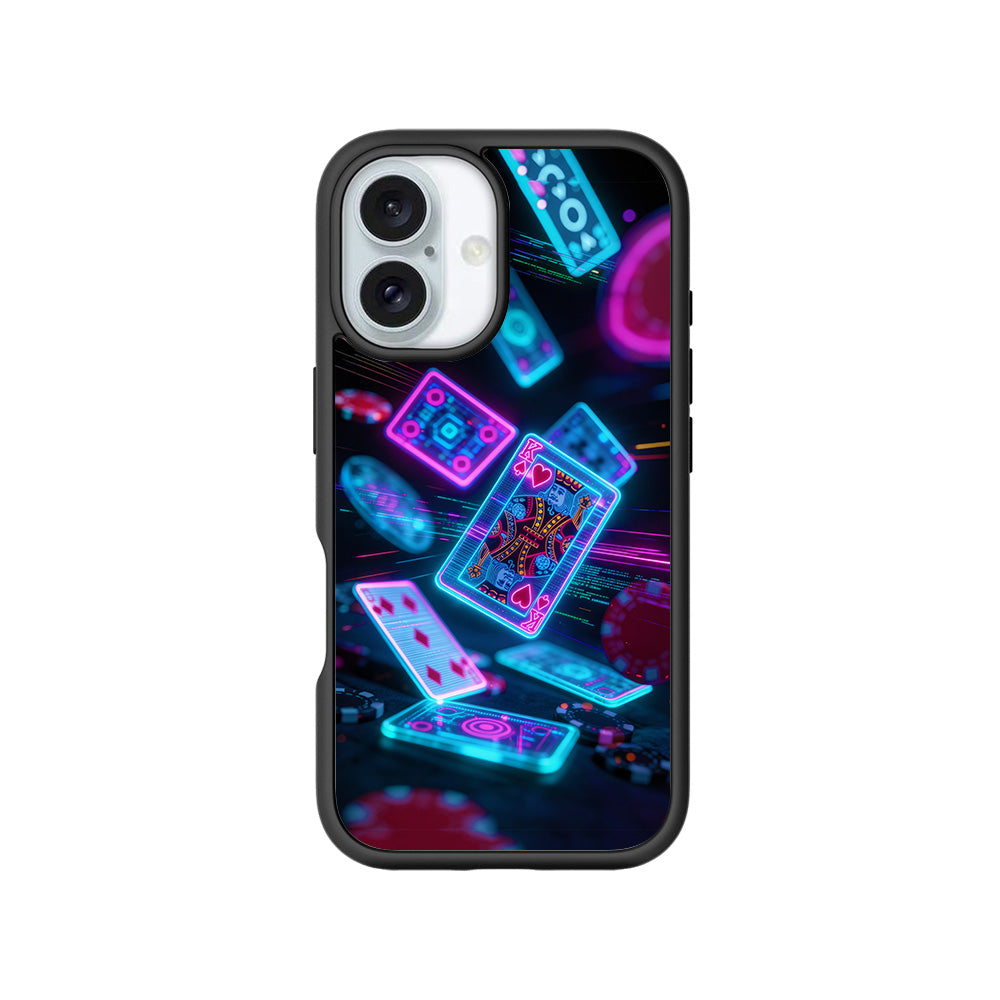 Futuristic Playing Cards 3D Skin with Shockguard Armour Magsafe Case for Apple iPhone 16