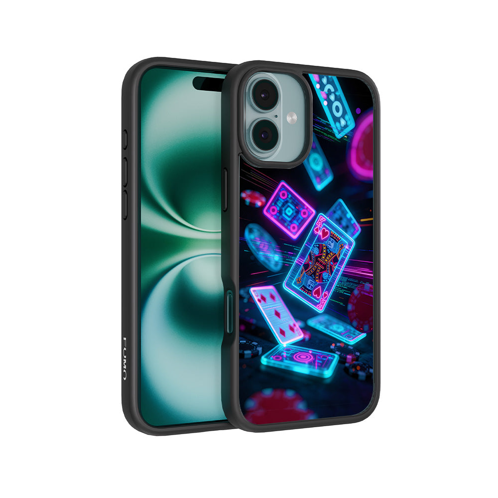 Futuristic Playing Cards 3D Skin with Shockguard Armour Magsafe Case for Apple iPhone 16