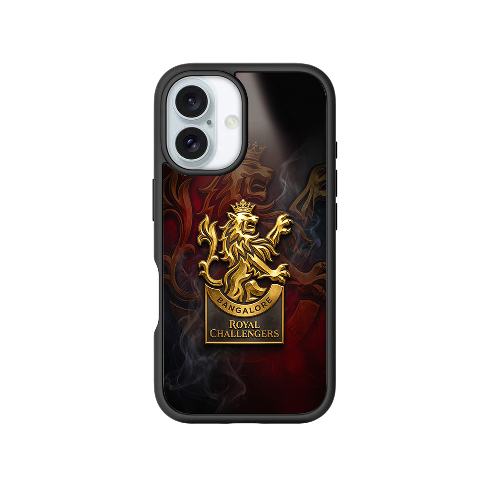 Royal Challengers Bangalore Golden Lion IPL Sports 3D Skin with Shockguard Armour Magsafe Case for Apple iPhone 16 Plus